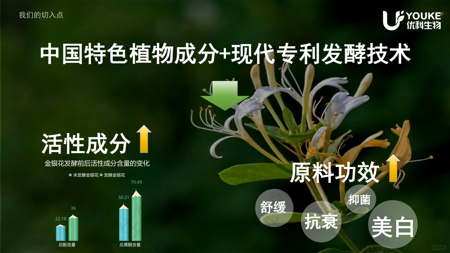 中国特色植物成分+现代专利发酵技术:发酵前后活性成分含量变化
