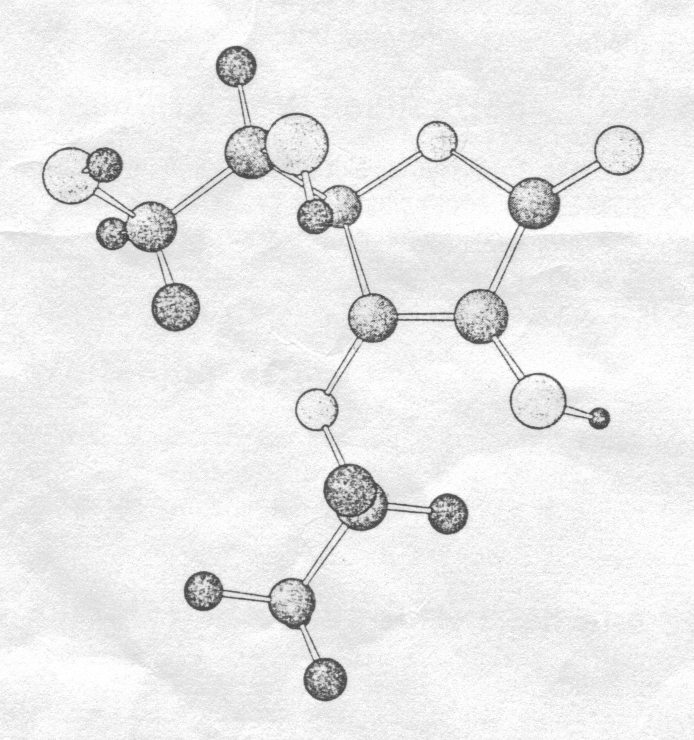 维生素C乙基醚分子结构球棍模型