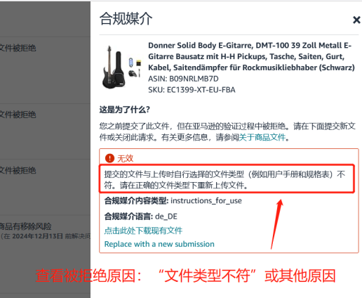 查看文件被拒原因是文件类型不符或其他